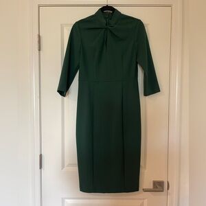 Hunter Green Three Quarter Sleeve Fitted Donna Morgan Dress